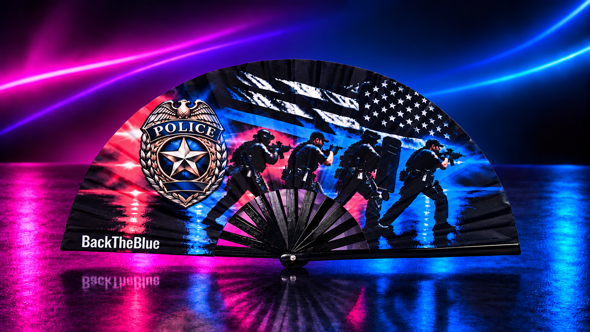 Back the Blue Police Support Large Clack Fan