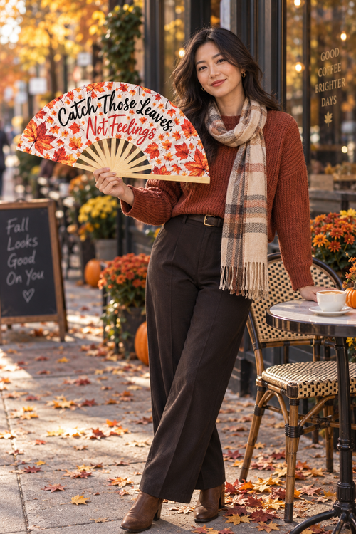 Catch Those Leaves Not Feelings Large Clack Fan
