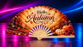 Hello Autumn Large Hand Fan