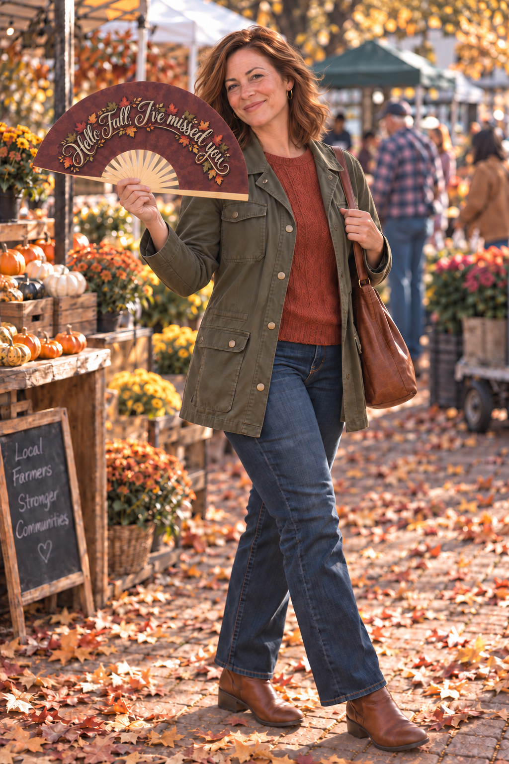 Hello Fall, I've Missed You Large Hand Fan