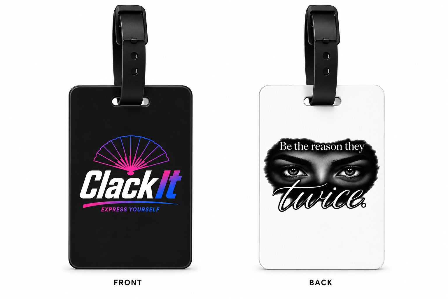 ClackIt Two-Sided Luggage and Bag Tag